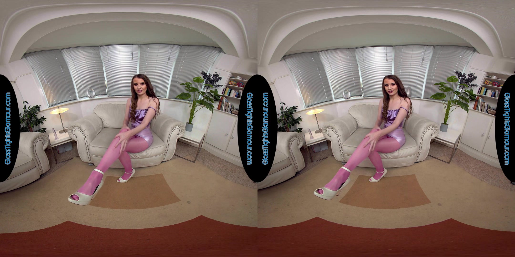 Brook Logan Pink Crotchless Glossy Legwear Treat Joi & Dildo - 8k Vr
