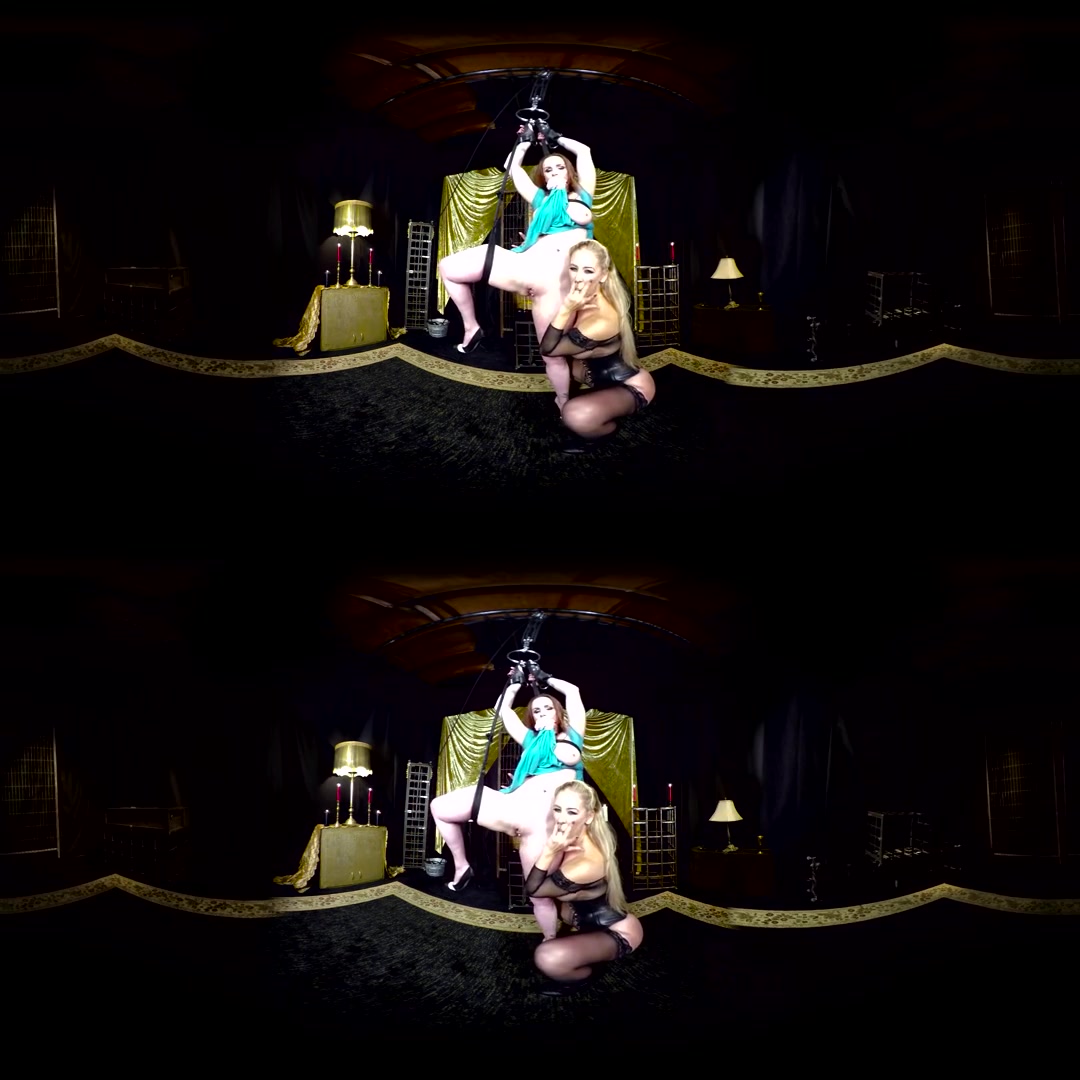 Bella Rossi & Cherie DeVille in Bella Rossi Tied Up in Lezdom Dungeon - KinkVR