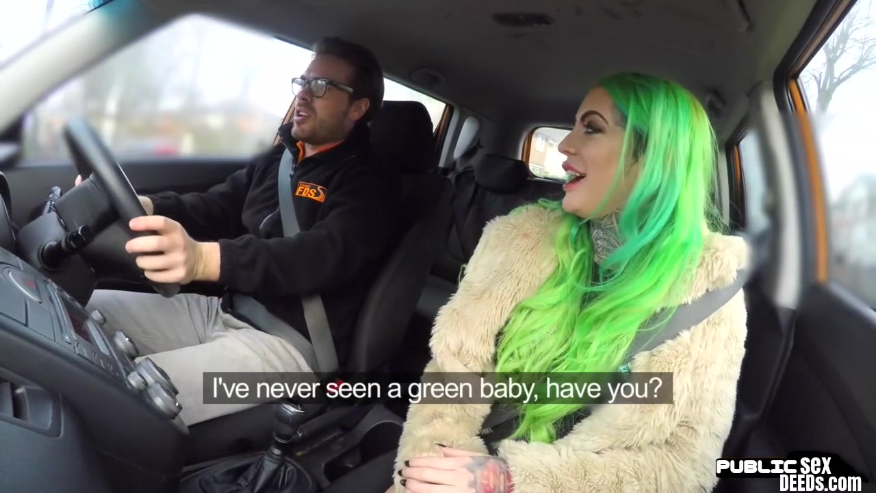 Driving student 18+ MILF public fucked in car outdoor by tutor