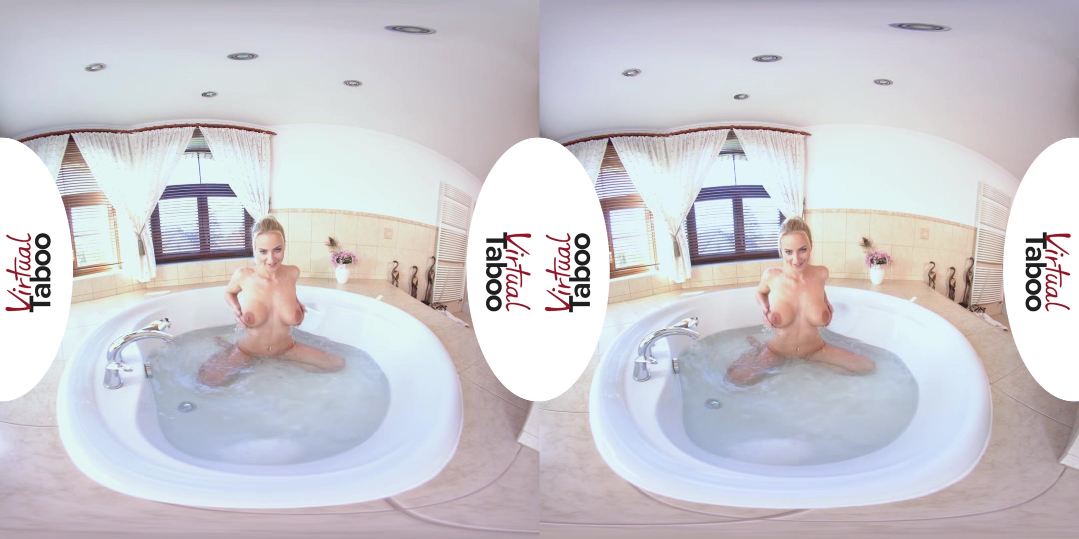 Nathaly Cherie VR Porn: Bathtime With MILF Natalie - VirtualTaboo