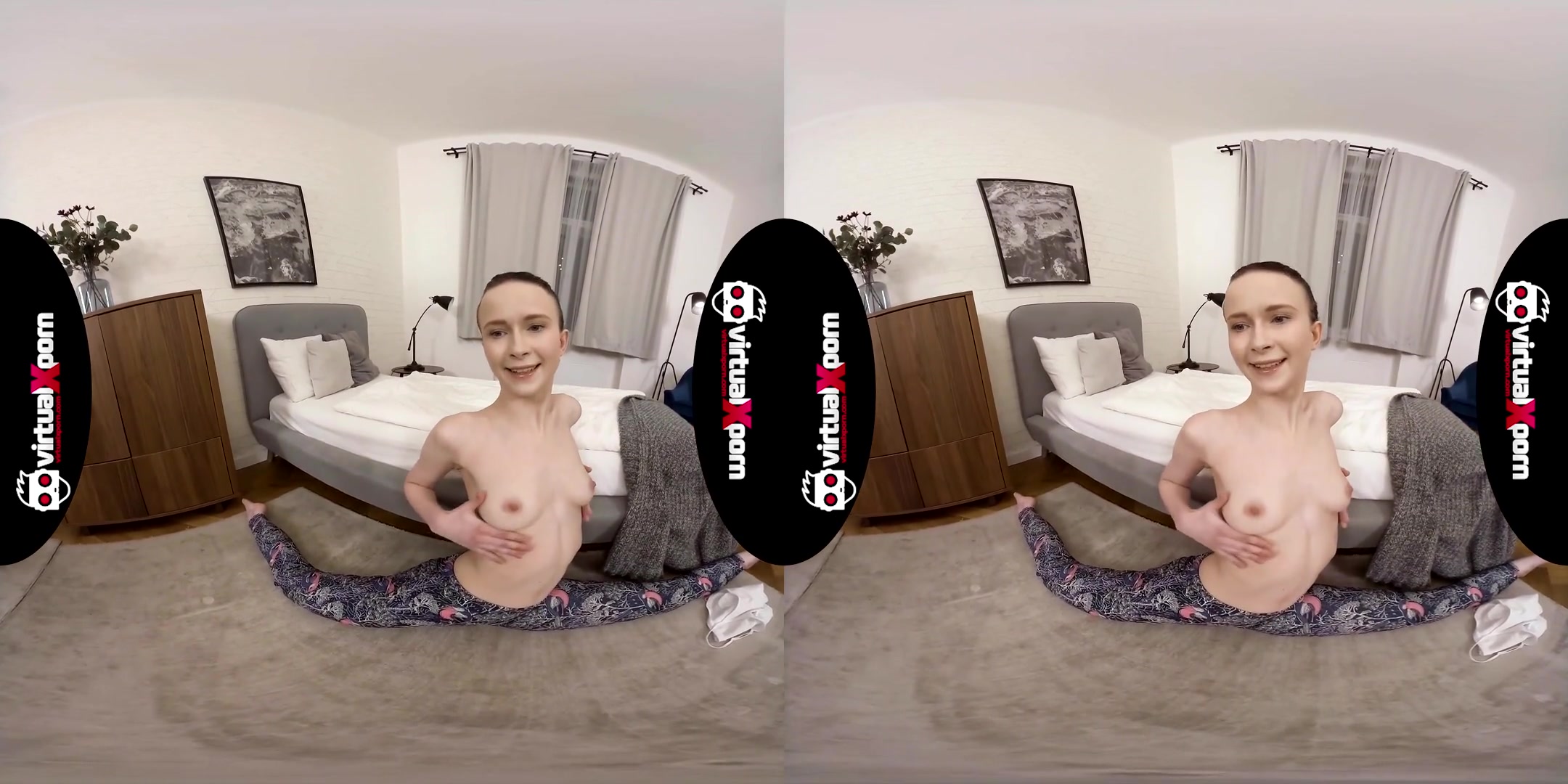 Skinny Gymnast Stretching - Sweet and Sexy Amateur Solo