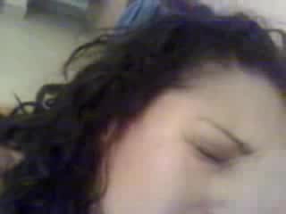 Curly-haired Latina sucks powerful cock and licks balls