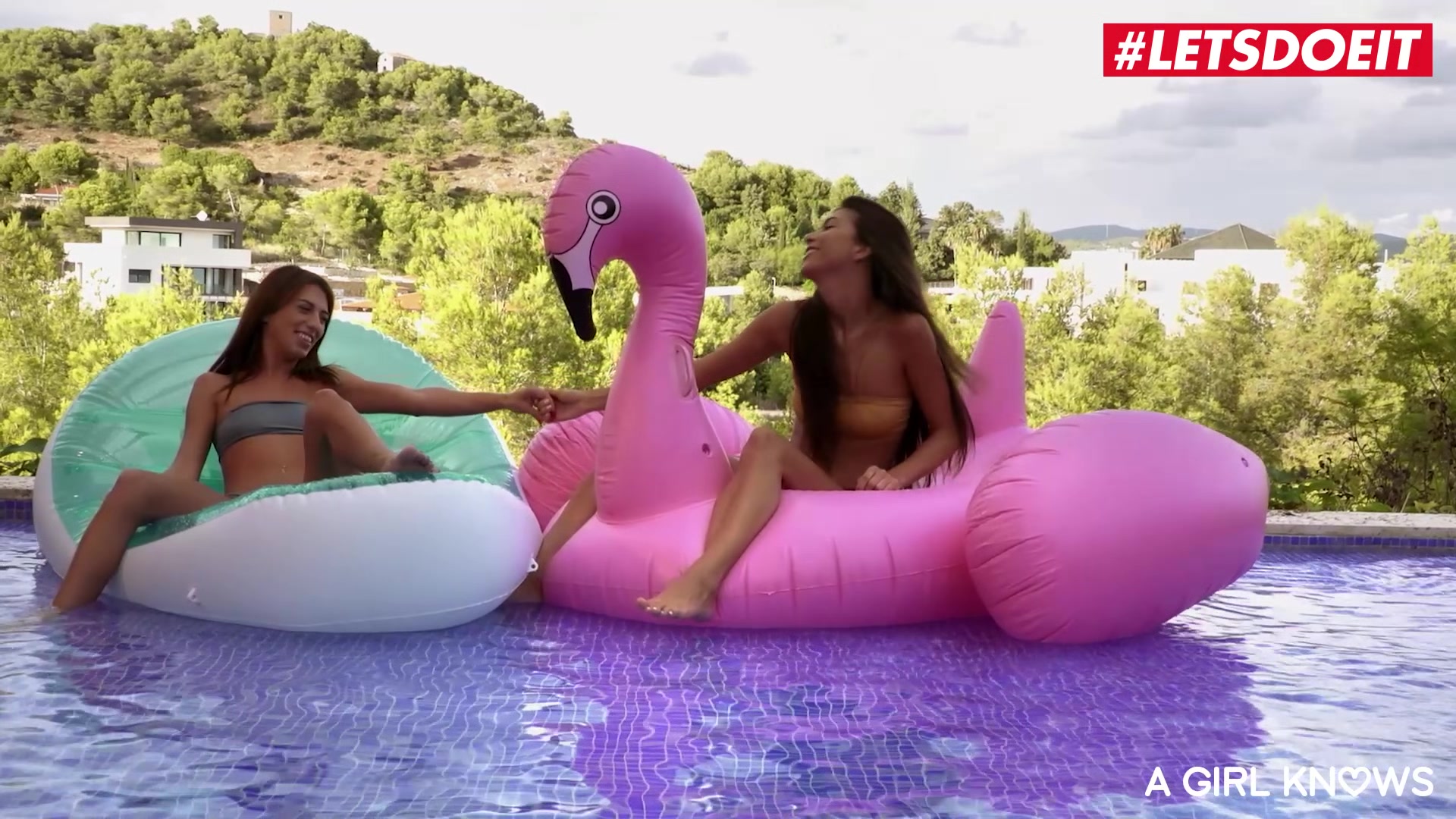 LETSDOEIT - Anya Krey Megane Lopez - Teasing Lesbians Fingering Hard On Outdoor Pool Sex