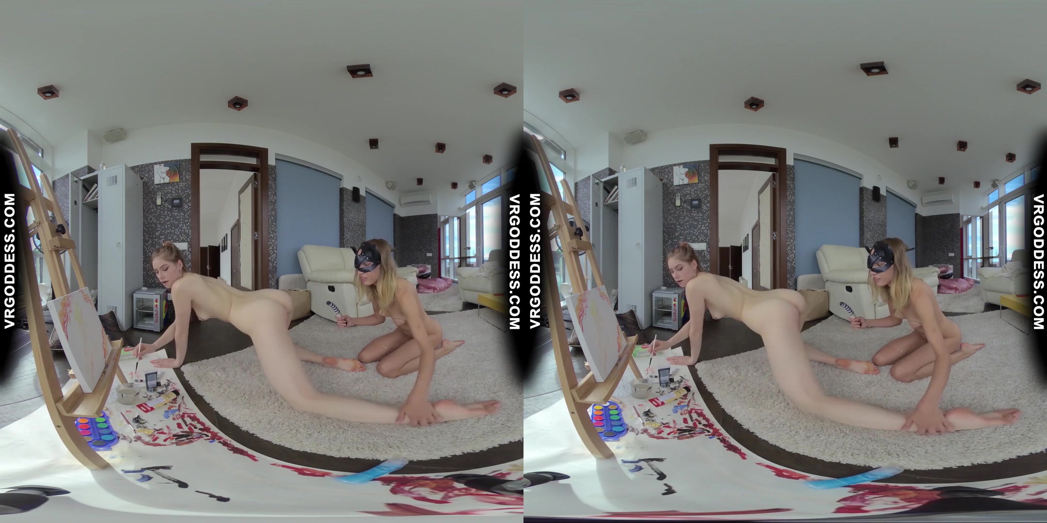 Romantic Afternoon Miss Pussycat With Babe Margarita Painting Creative Lesbian Porn