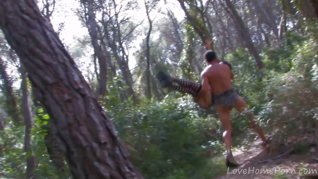 Wild Man Gets Hold Of Babe On Hike