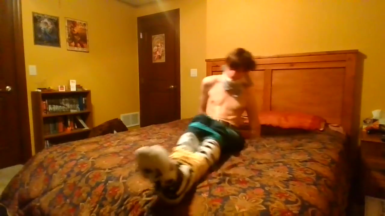 teen 18+ Hogties Himself Fuzzy Socks Selfbondage full Process