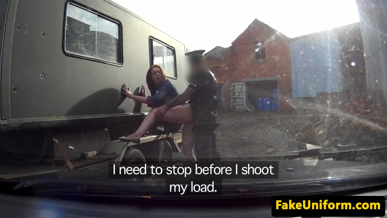 british ginger plowed outdoors by the police