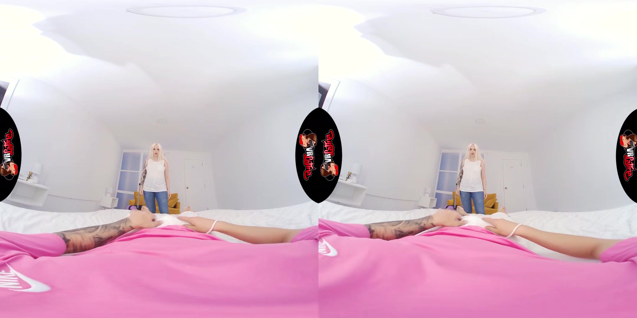 Tourist in Trouble - Busty Blonde Sneaks into Your Room