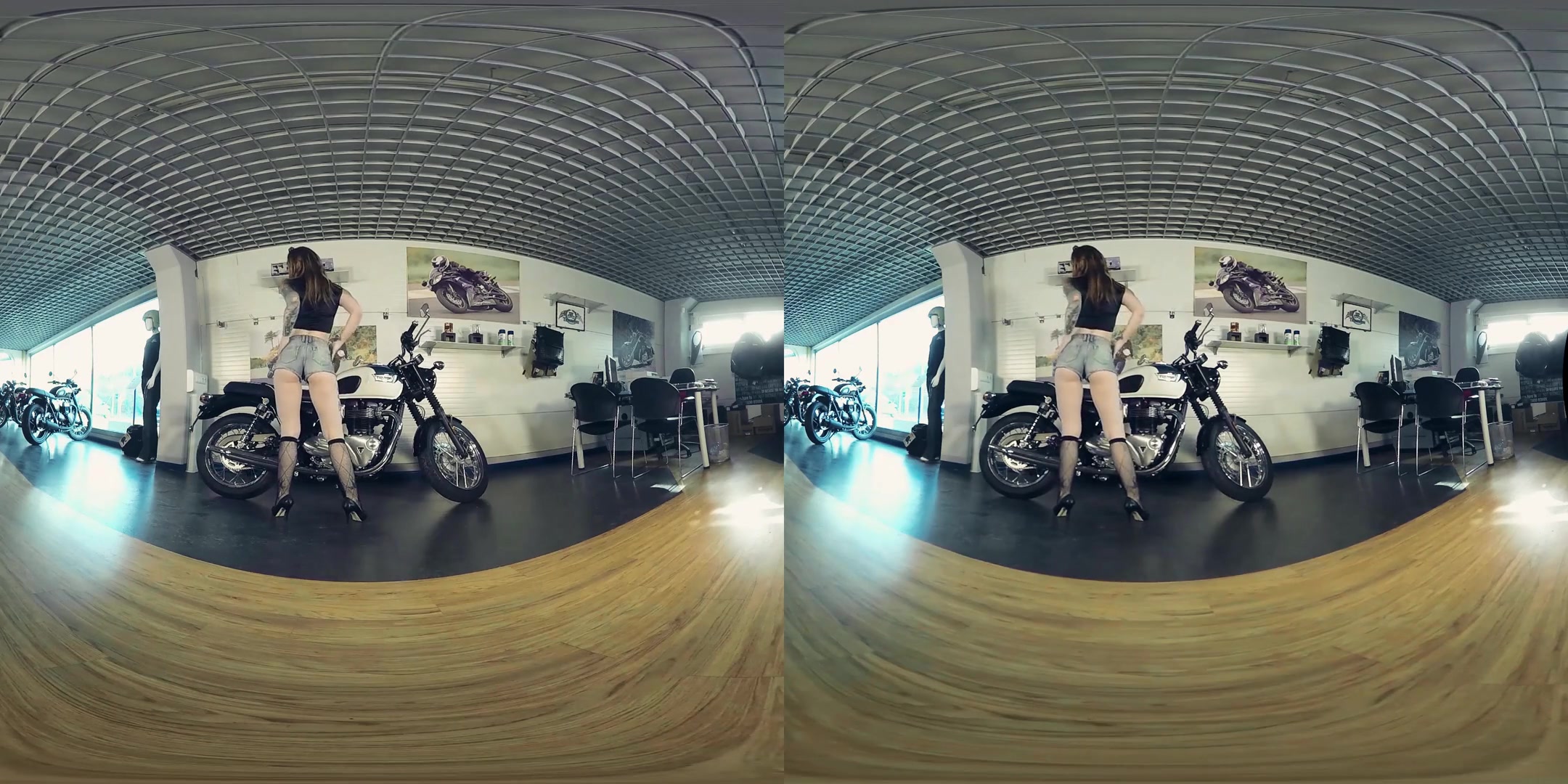 Foxy Sanie in Foxy Gets Naked While Buying a Motorcycle - BravoModelsMedia