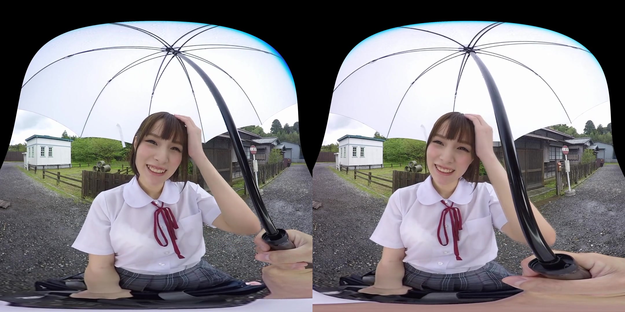 Sharing an Umbrella with Your Girlfriend on the way Home from School; Hot Japanese Outdoor Sex
