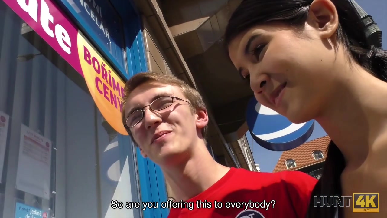 HUNT4K. Amazed cuckold watches GF's sex for money with another man
