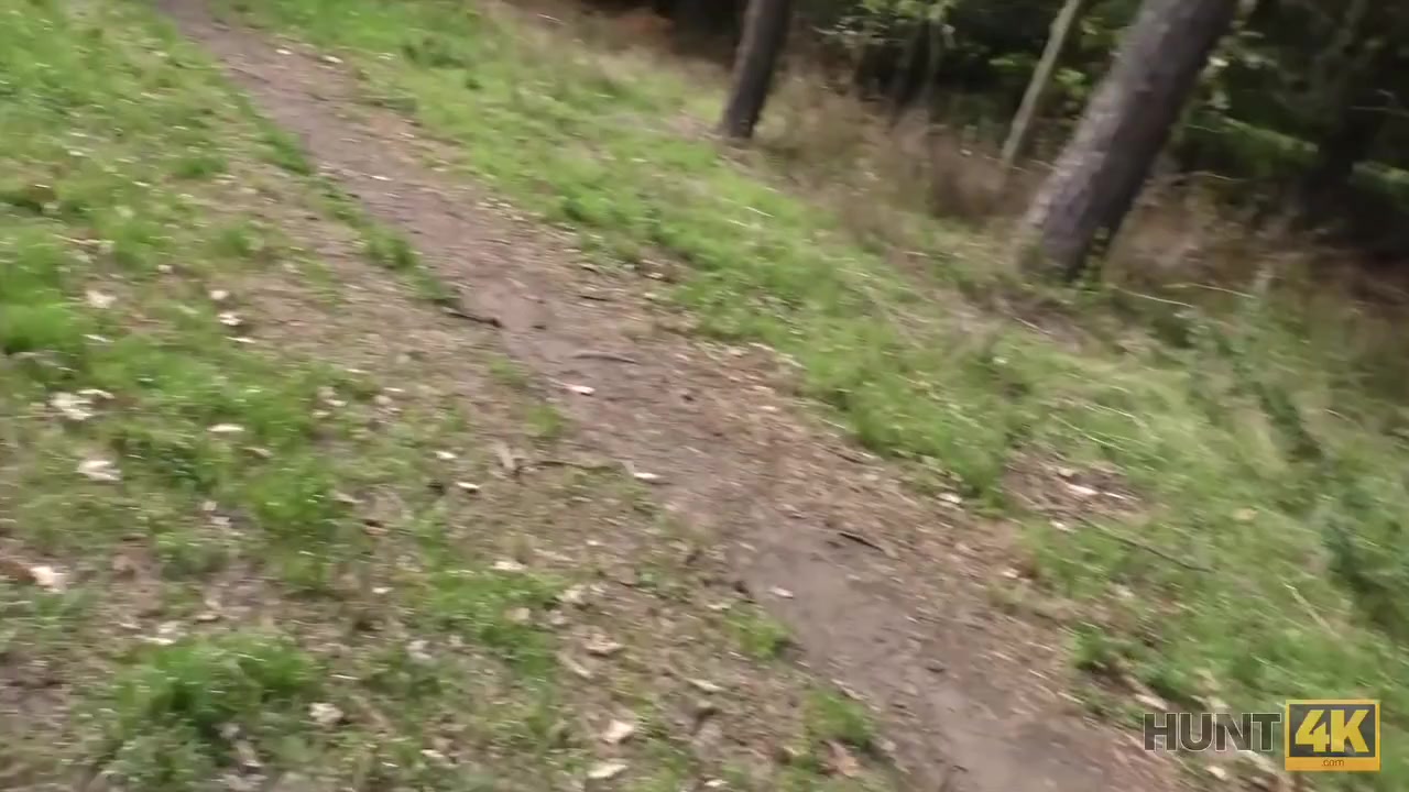 HUNT4K. Slender teen 18+ tries outdoor anal sex while cuckold films this
