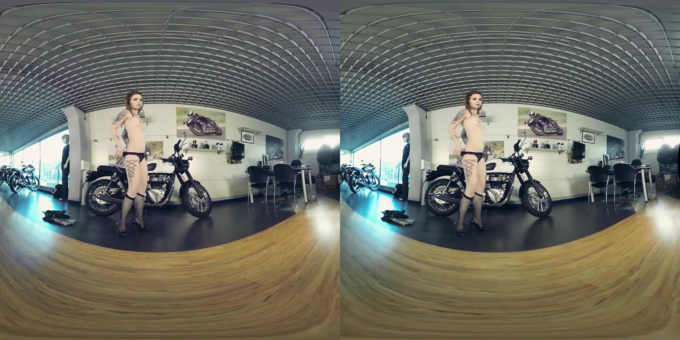 Foxy Sanie in Foxy Gets Naked While Buying a Motorcycle - BravoModelsMedia