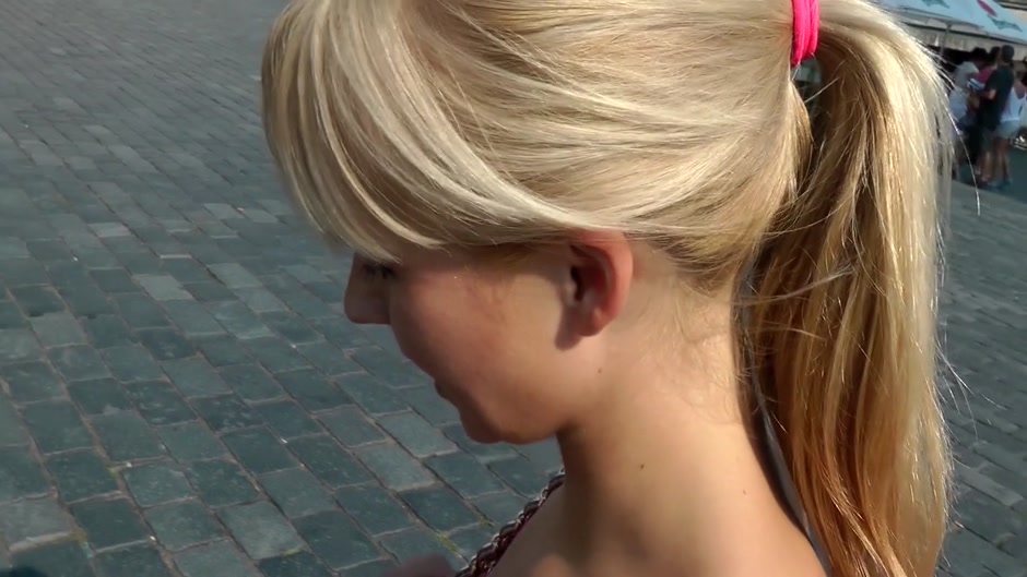 Good-looking blonde sucks and fucks in public