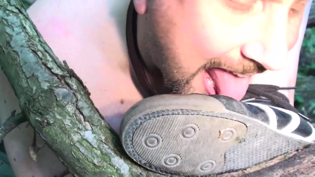 Slave licks clean dirty shoes by Foot Girls