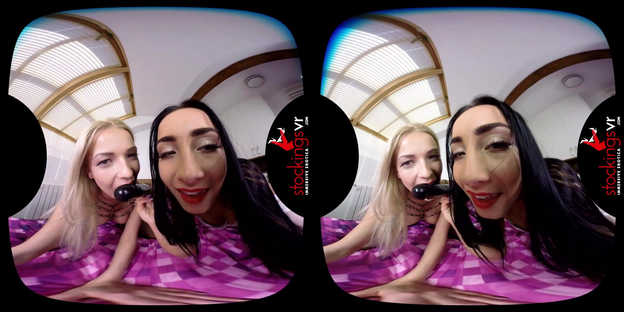 Anna Rose & Karol Lilien in Double Dildo Dames - StockingsVR