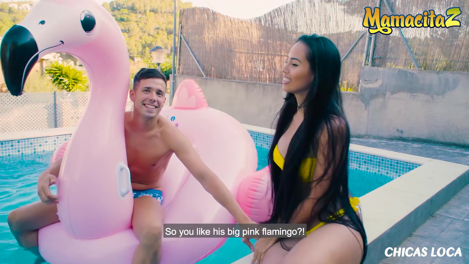 MAMACITAZ - Big Ass Latina Babe Outdoor Pool Sex with a Big Dick