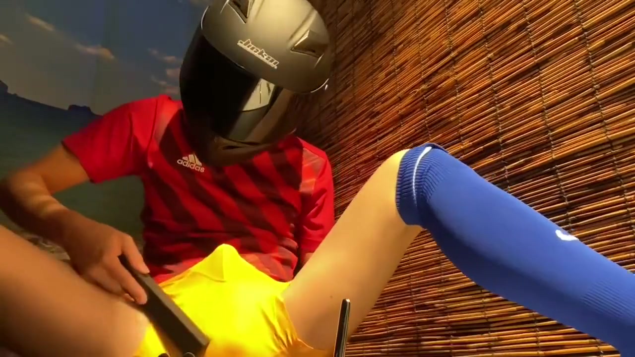 Soccer Boy Hurts His Own Cock