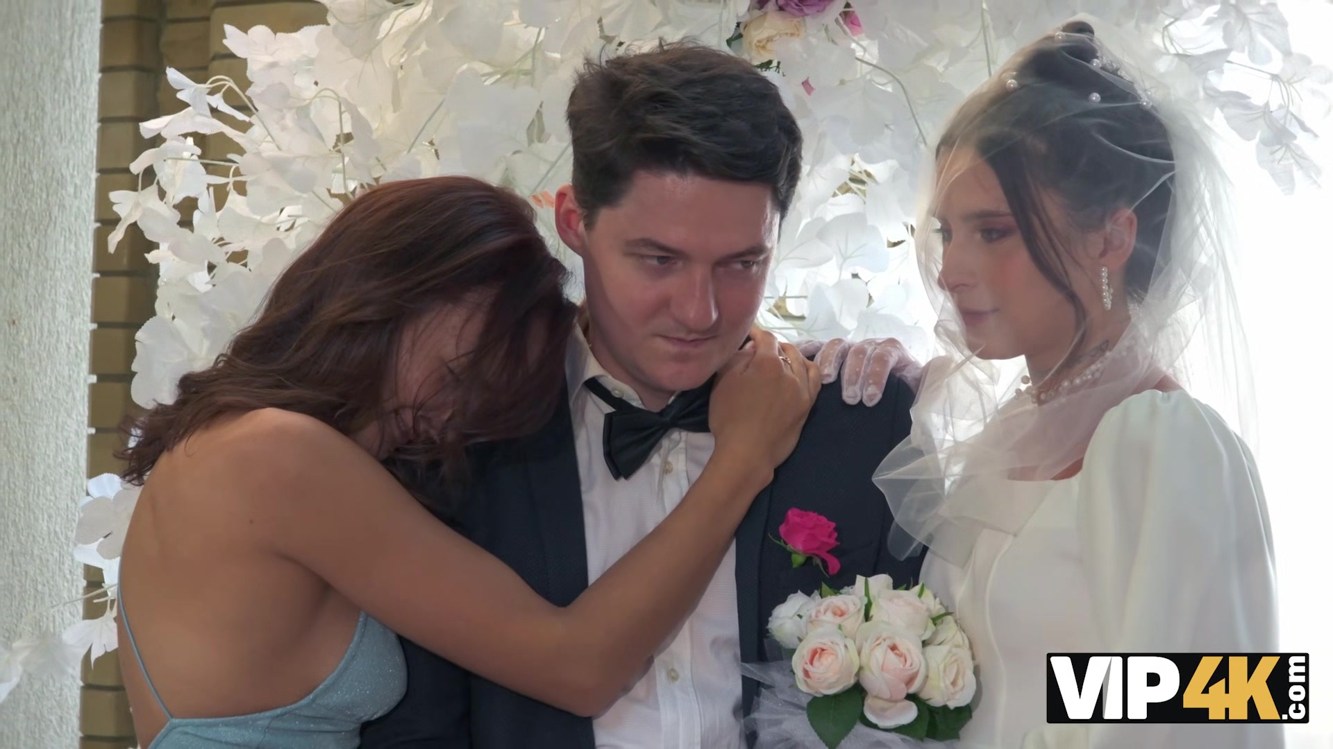 VIP4K. Bride was fucked hard and got anal creampie while guests were watching