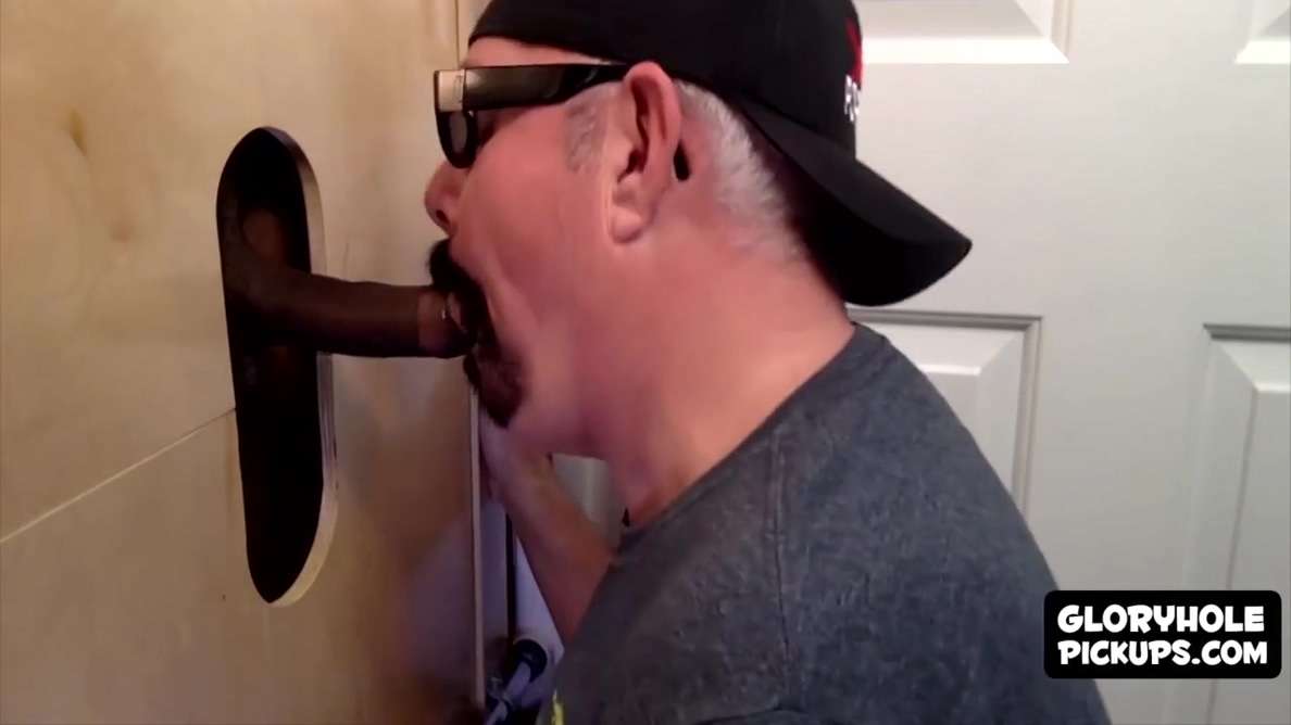 Fat Dude Loves Sucking Glory Hole Cocks More Than Anything