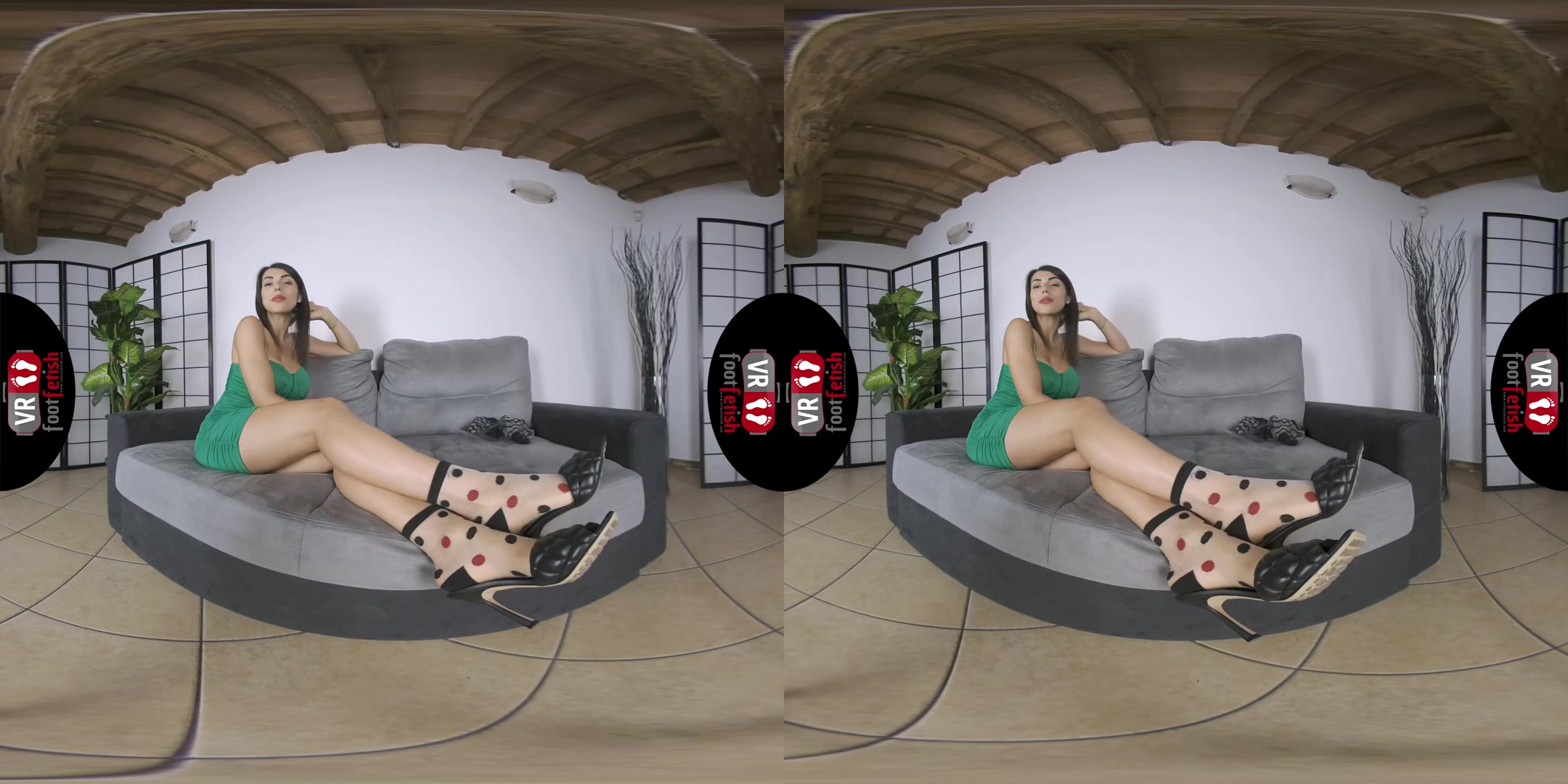 Beautiful Dark Haired Babe Petra Enjoys Posing Her Sexy Feet In Her Favorite Socks