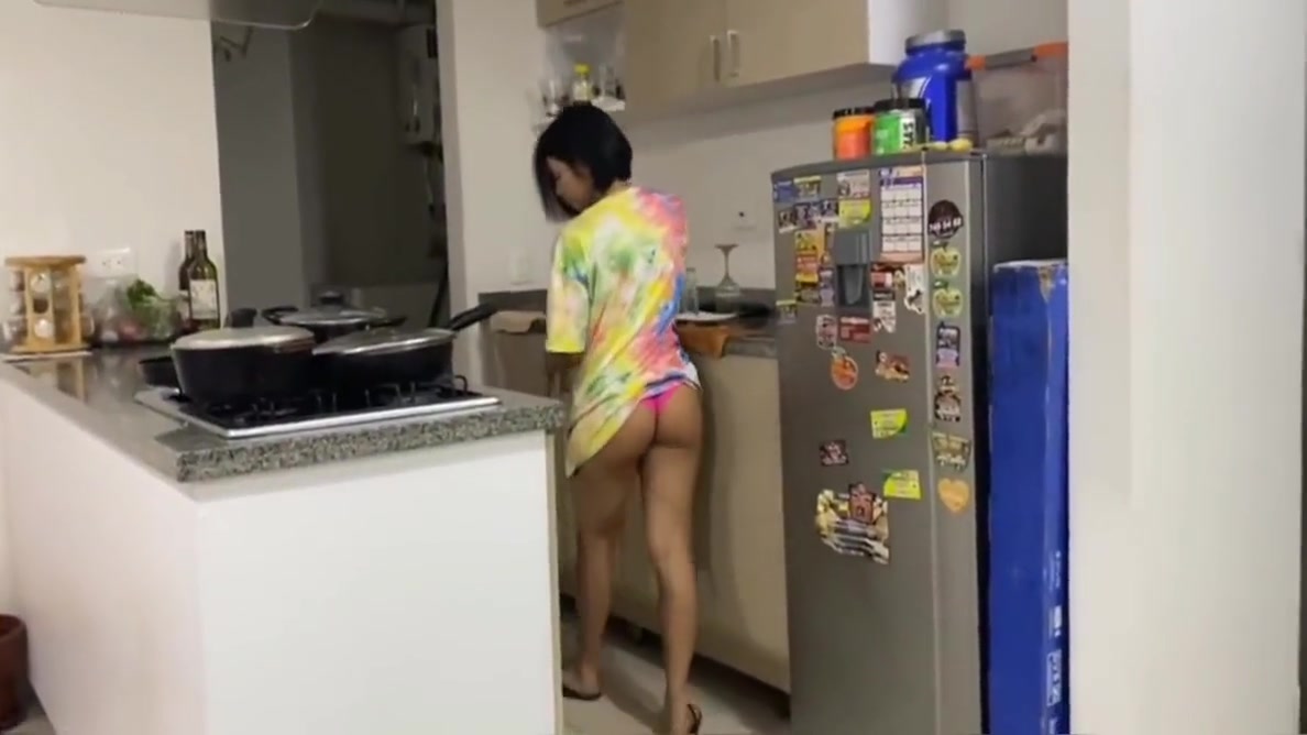 Sexy Stepmother Washes The Dishes In Her Underwear While Her Step son Fucks Her