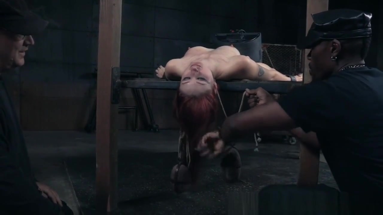 Suspended Redhead Clit Punished With Electro