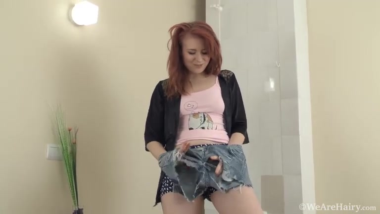 Megan takes off black dress to get naked on rug - Compilation - WeAreHairy