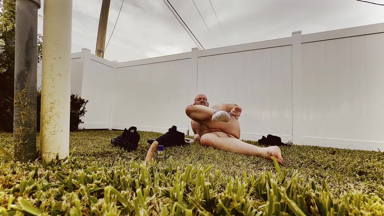 Jerking Off In The Yard
