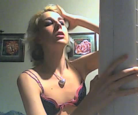 Petite blonde sucks and inserts a hairbrush in her ass