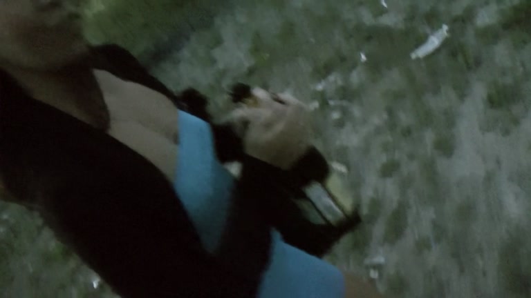 Girl sucking rod outdoors