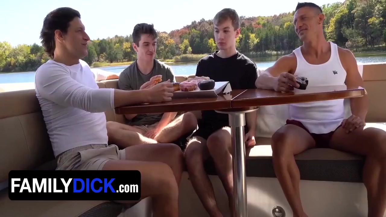Dalton Riley And Jax Thirio - Stepdads Take Turns Pounding Their Twink Stepsons On A Boat 17 Min