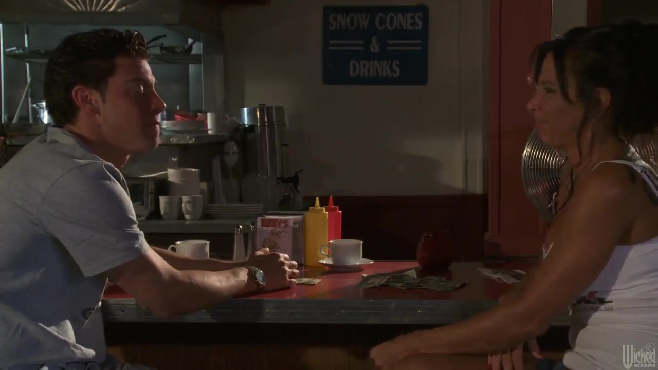 Lonely MILF Lezley Zen has sex at a local bar
