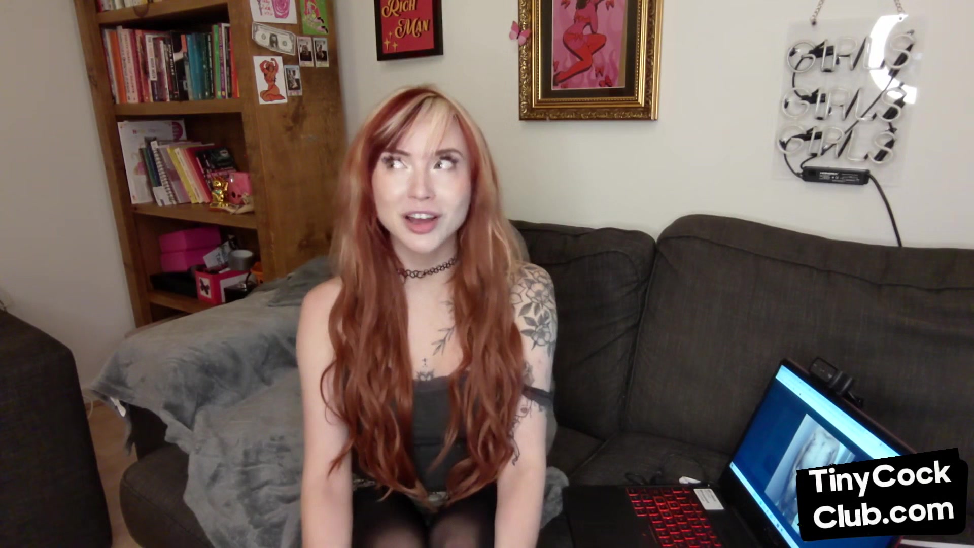 SPH solo tattooed babe talks dirty and humiliates smallcocks