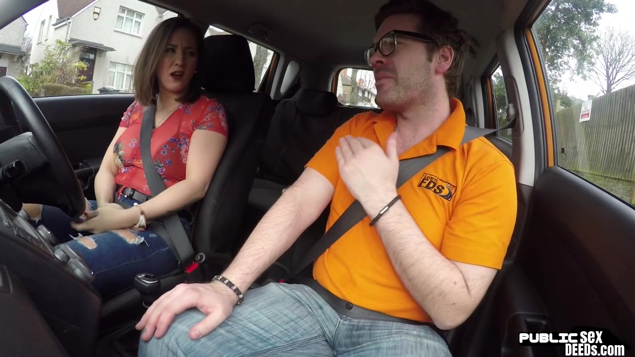 Driving tutor public fucks big ass and bigboobs MILF outdoor