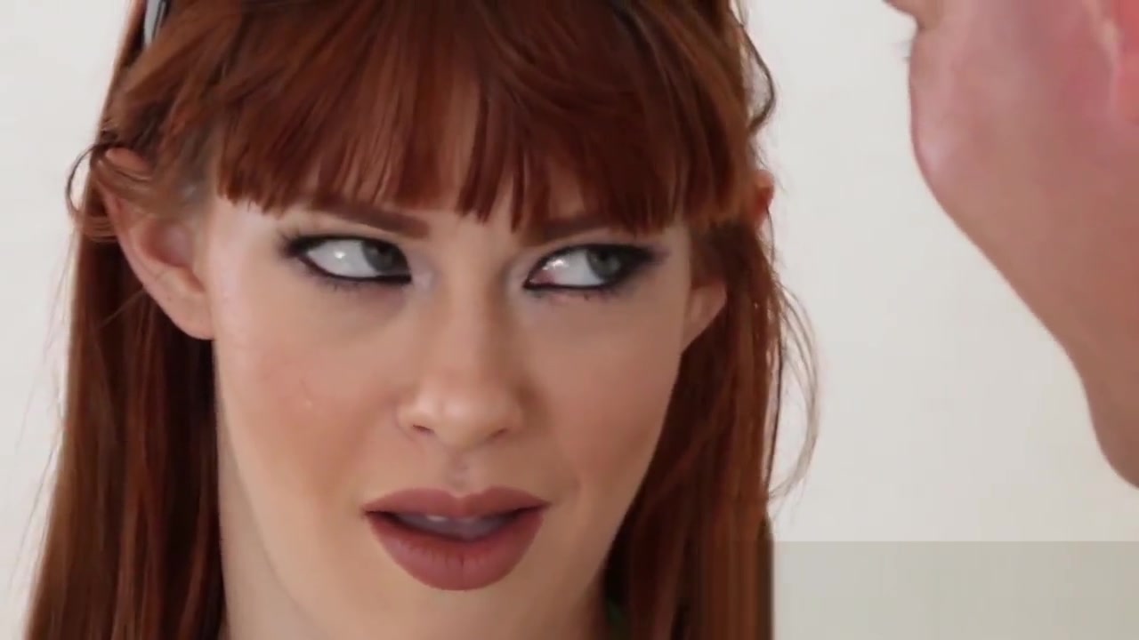 Irresistible redhead jumps on her stepbros erect cock
