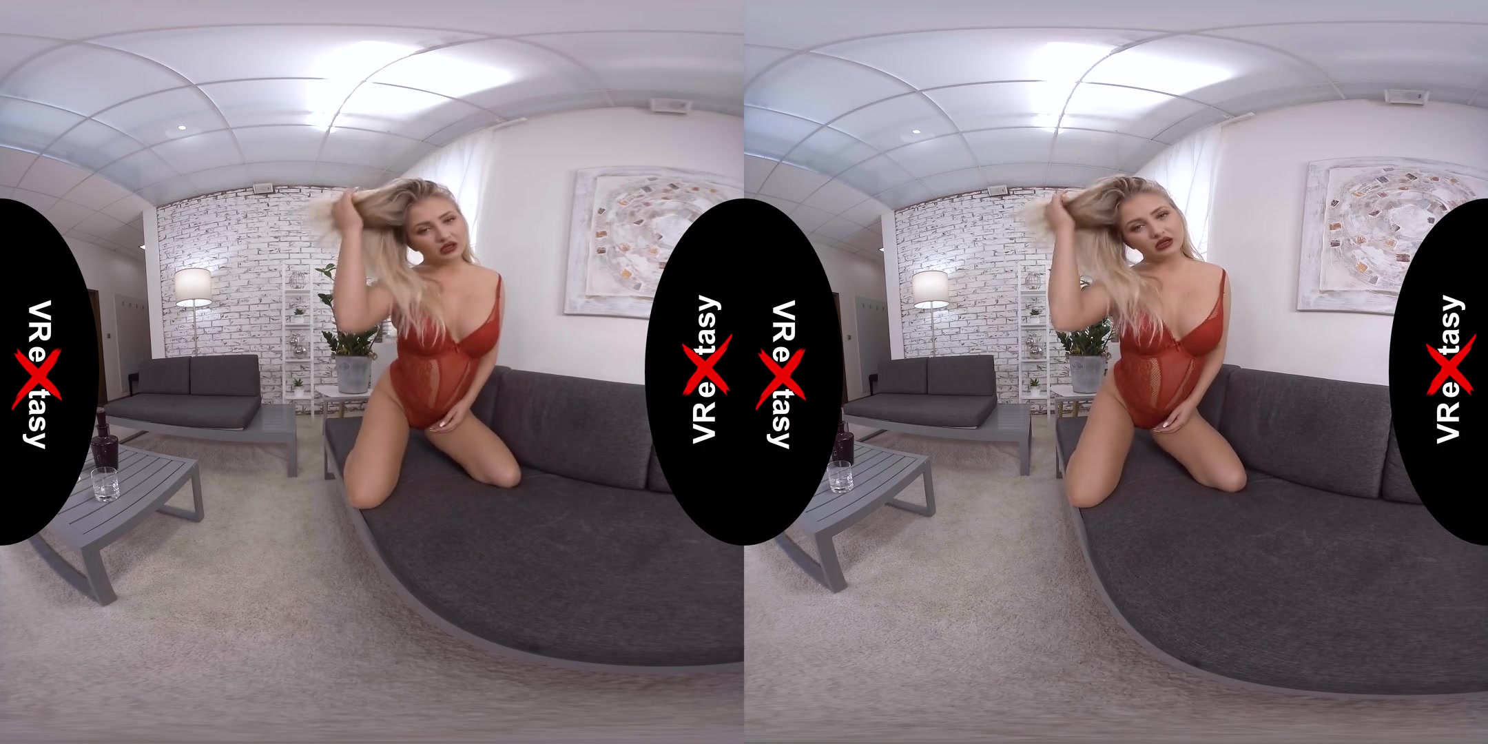 Busty Blonde Cayla Lyons Plays with Pussy on the Sofa - Big Tits Blonde Solo 3D Porn