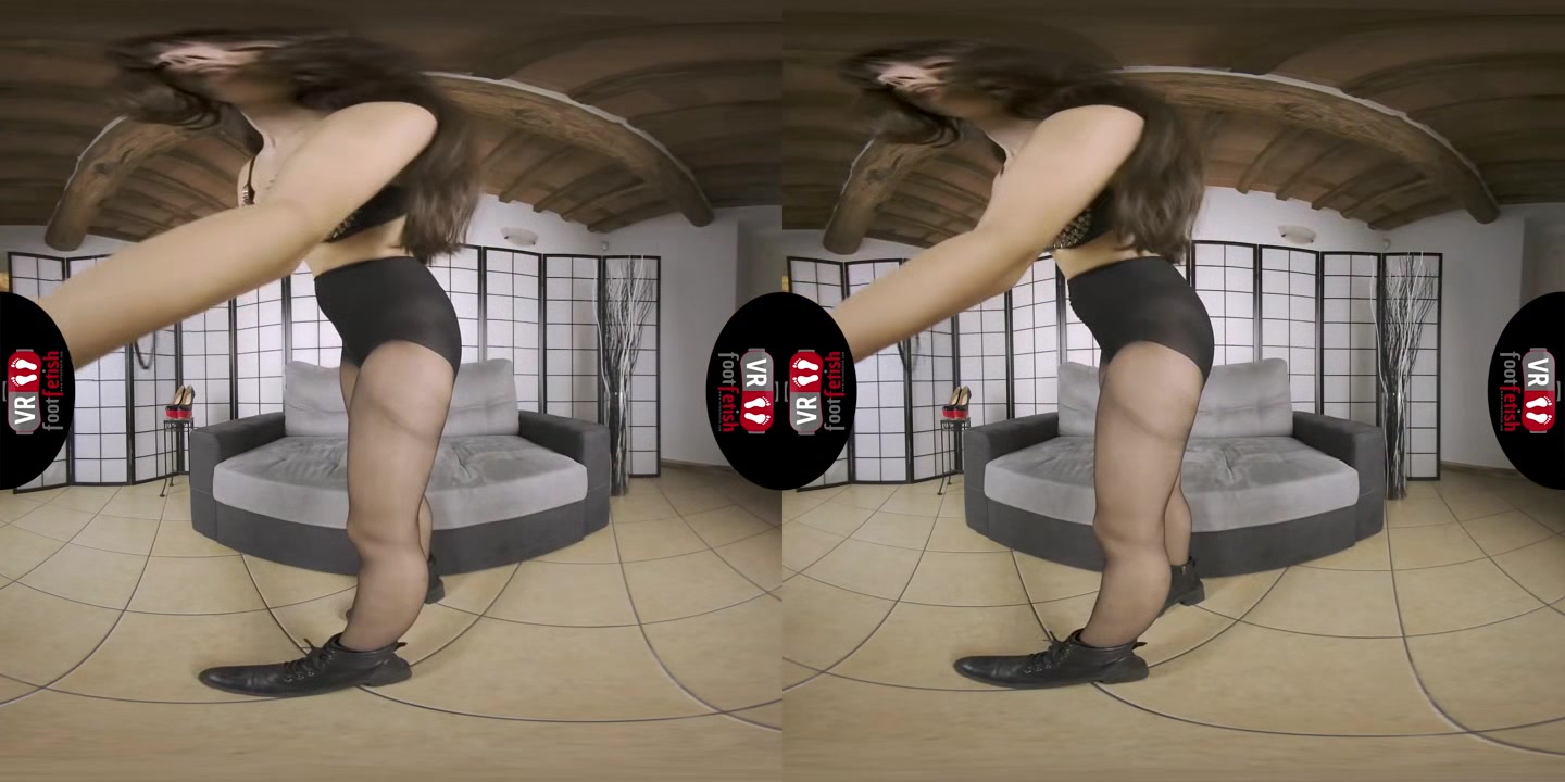 Sexy Mistress Kiki Shoves Her Hot Boots, High Heels, And Pantyhose In Your Face In VR - VRFootFetish
