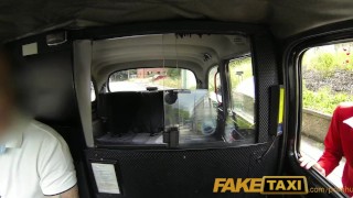 Faketaxi Sexy brunette middle aged women in stocking and suspenders