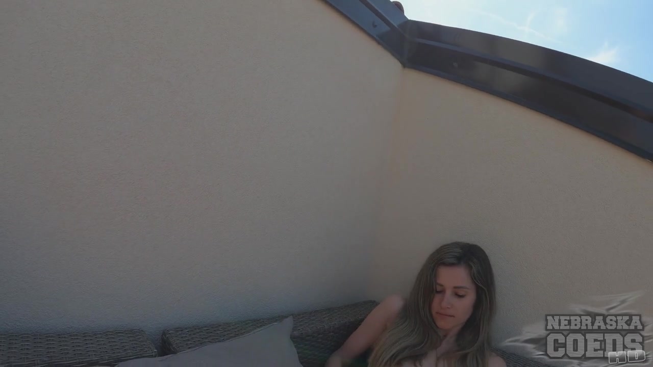 Wake Up And Masturbate Josie On Sunny Morning Terrace Outdoor Jilling With Dildo