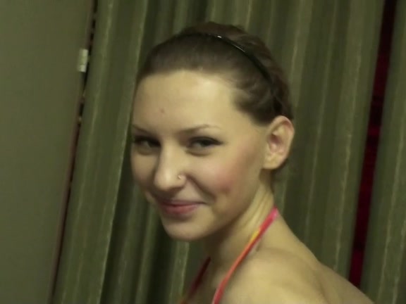 Bikini angel receives cum in her dirty face hole