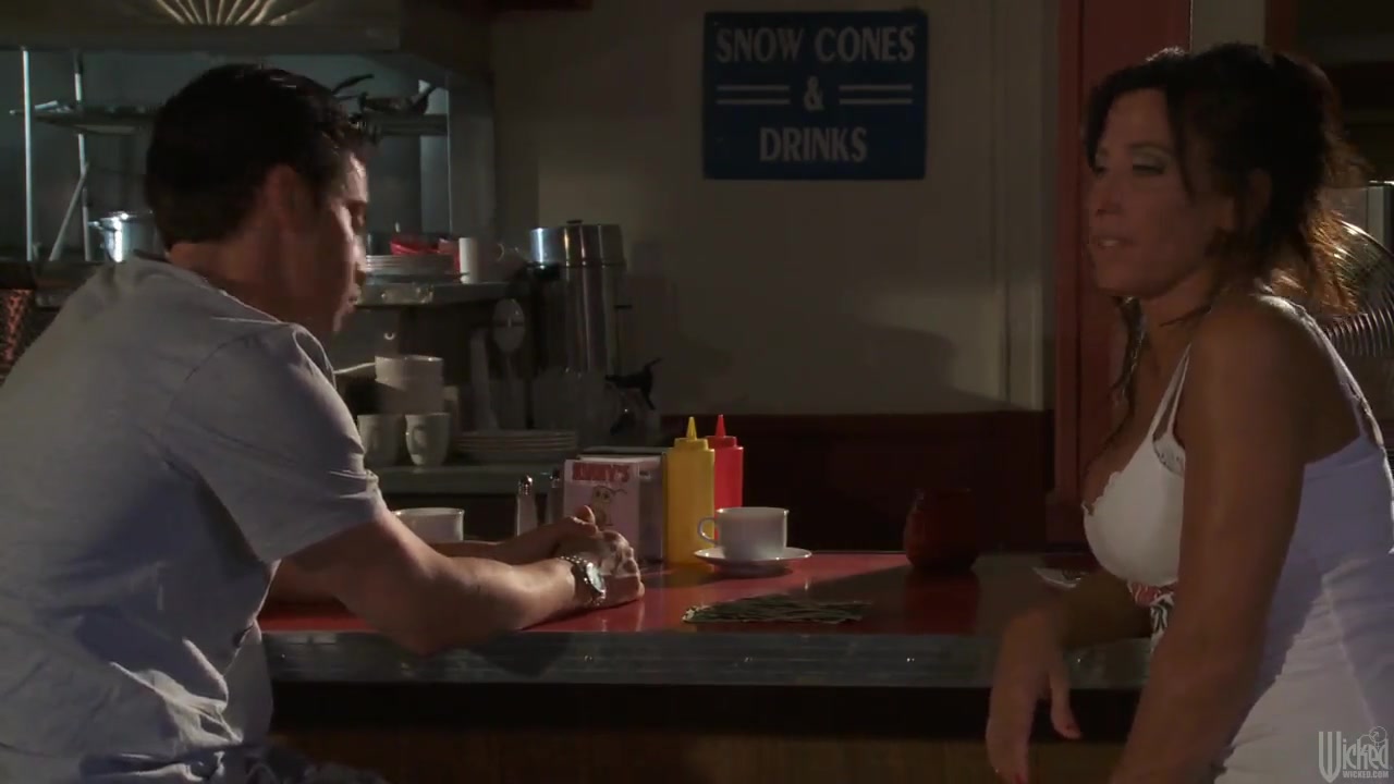 Lonely MILF Lezley Zen has sex at a local bar