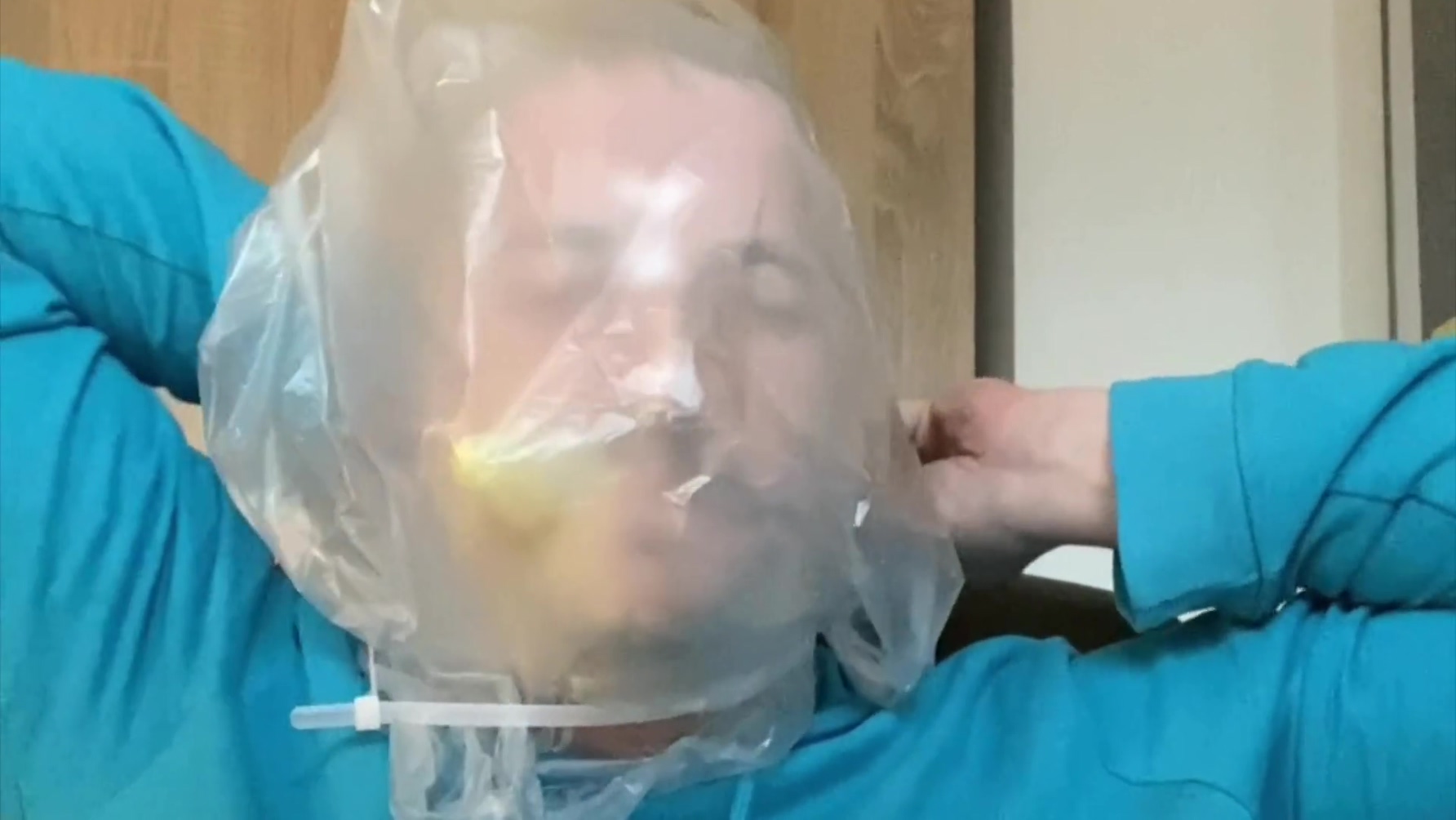 Bhdl - Latexglove Breathplay - Christmas Eve Trashbag Training - 208 Seconds
