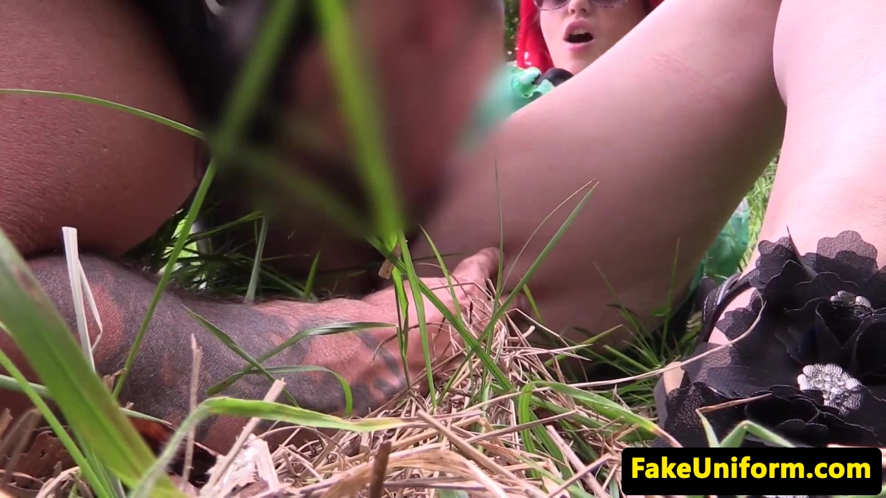Bigtitted redhead brit pussyfucked outdoors