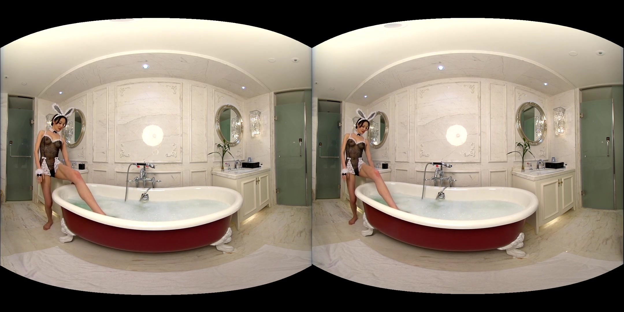 Linda Bennet in Bathroom Play with Sexy Rabbit Cosplay - OlipsVR