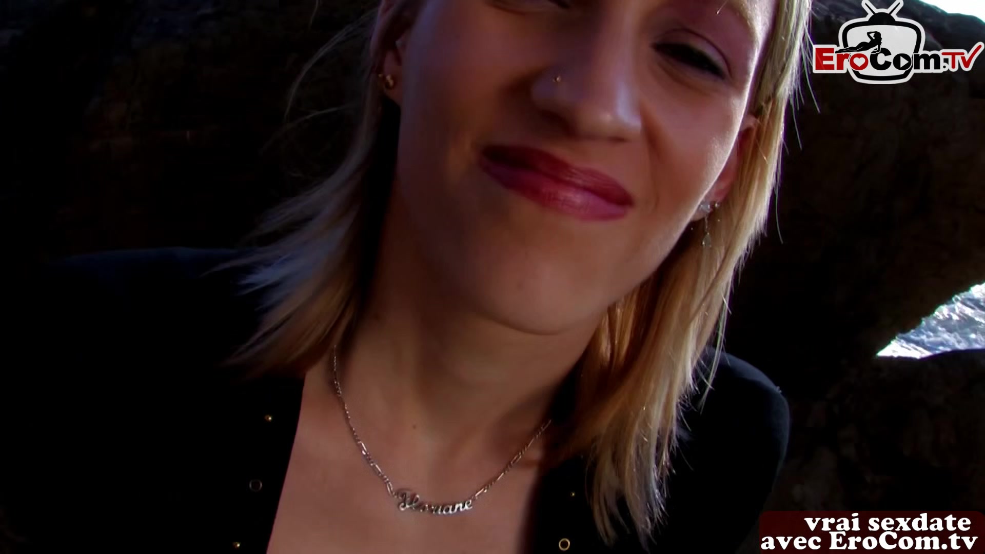 French blonde skinny milf at outdoor anal in small ass