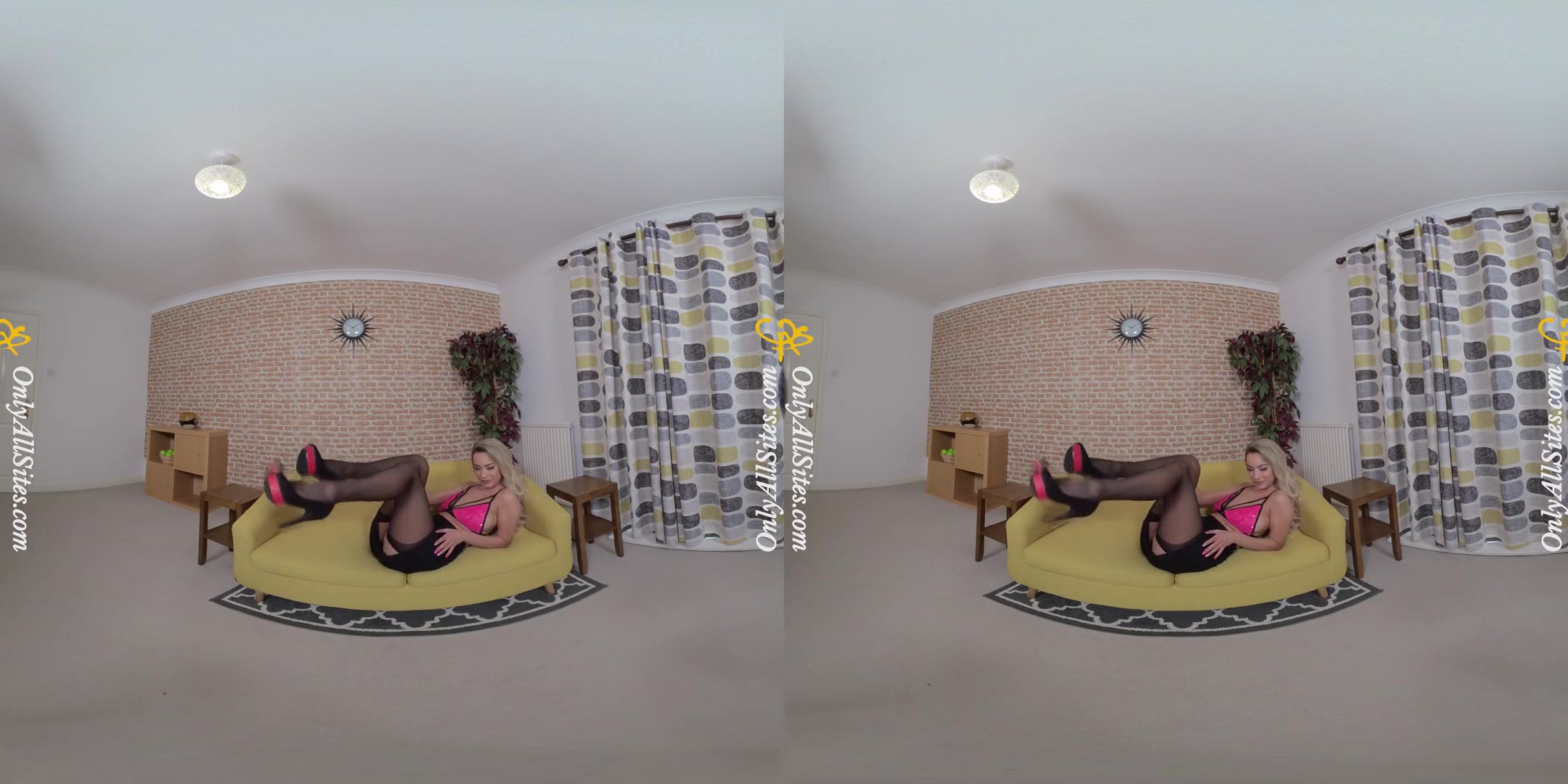 Lauren Louise - Shaved Blonde Sexy Striptease - Nylons Strip Solo Model Naked