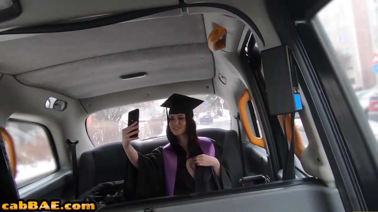 Car slut penetrated in POV by big white dick driver