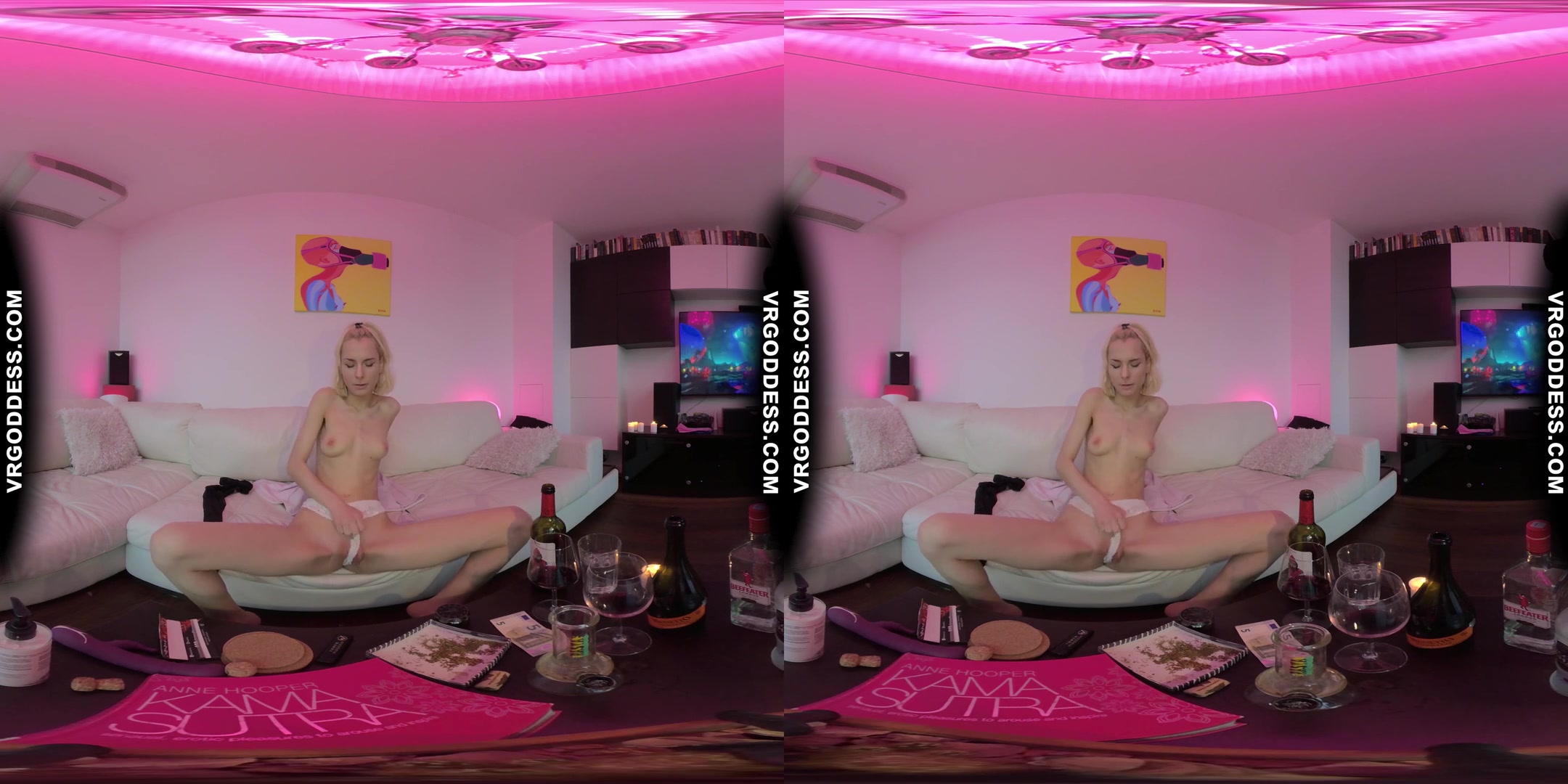 Synthwave Aesthetic Pink Teen Poppy Smoking Bong Sensual Teasing Pleasing Herself Real Female Orgasm