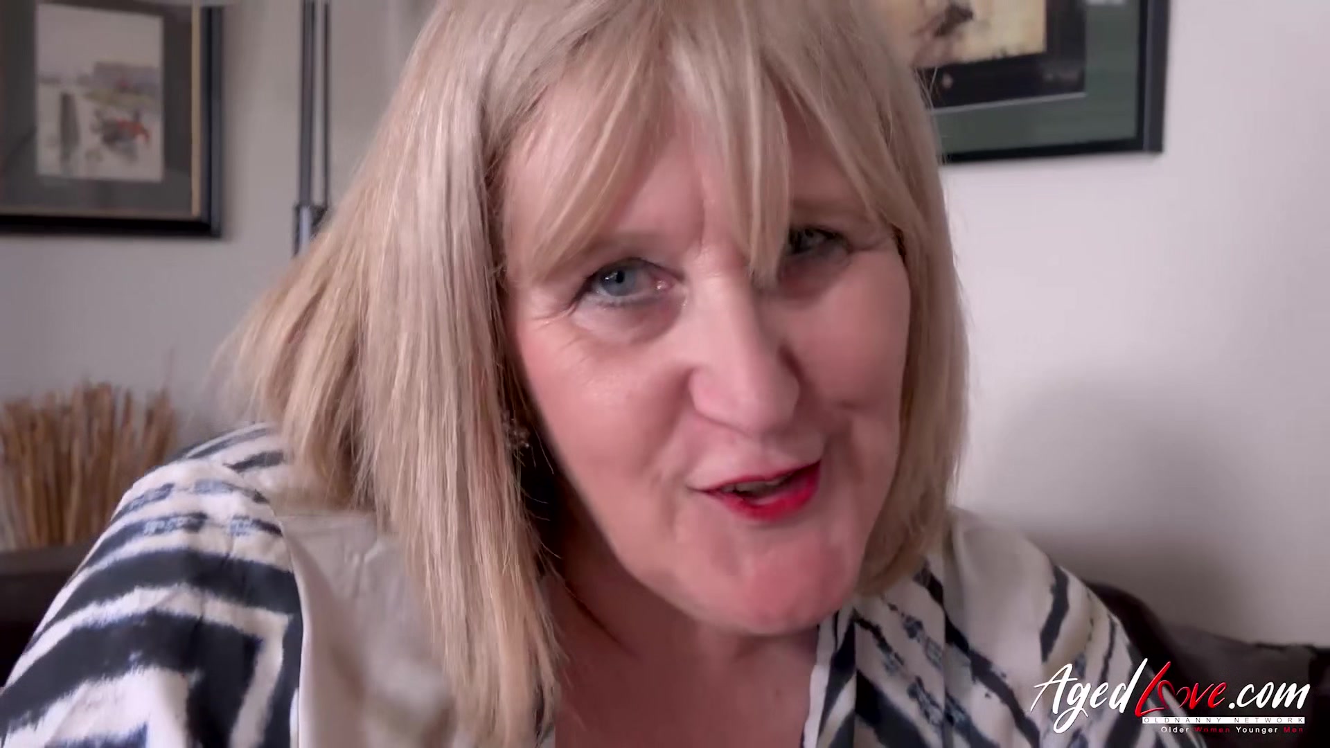 OLDNANNY Horny Claire Knight licks big juicy pussy